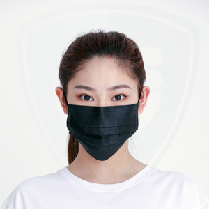 3-lagige, bequeme, verstellbare, atmungsaktive Einweg-Gesichtsmaske, schwarz